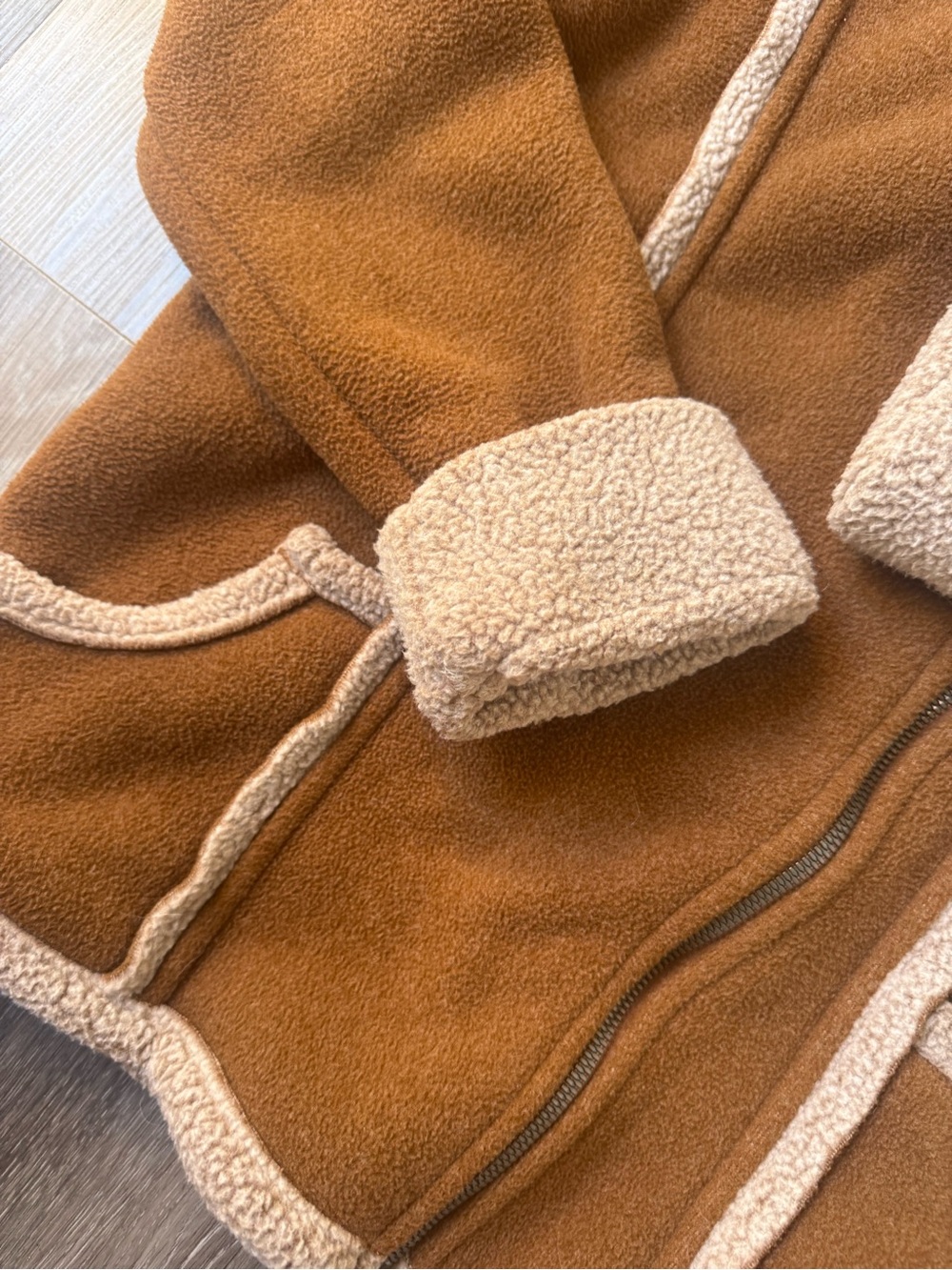 Patagonia Women’s “Lost Maples” Brown Sherpa Style Lined Fleece Jacket Large - Picture 4 of 9